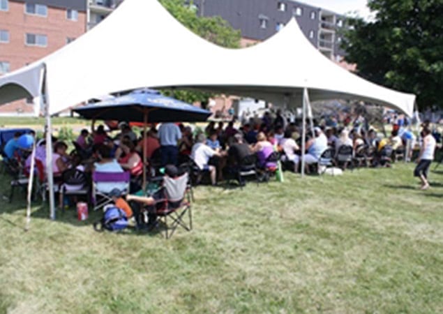 Community picnic in Kington, ON