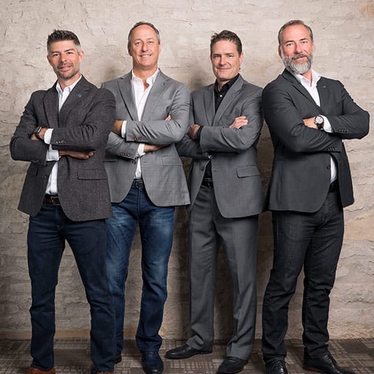 Leadership team. From left to right: Martin Castellan, R. Jason Ashdown, Jason Castellan, and Wayne Byrd