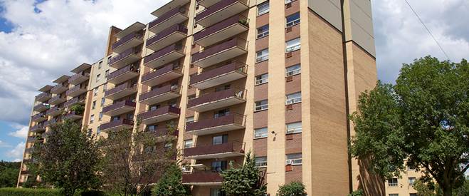 Ten storey apartment building in Hamilton, Ontario