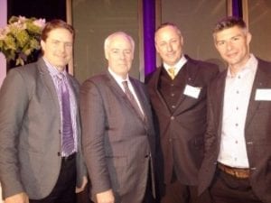 Skyline owners pose with Perrin Beatty, President and CEO of the Canadian Chamber of Commerce.